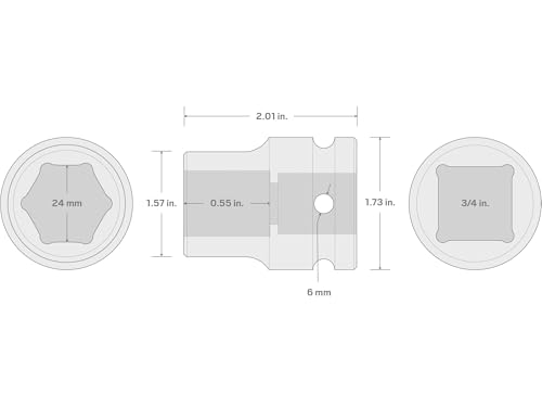 Douille à choc 3/4 24 mm TEKTON SID32124 en acier robuste - 8