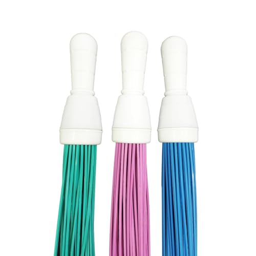 Image of FRESHOME Pack of 2 Broom- 1 Star Sink Strainer, Plastic Kharata Broom 20 Inches with 60 Hard Bristles for Cleaning Floor and Bathroom Wet & Dry Cleaning