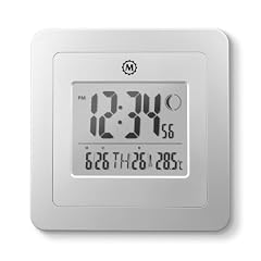 MARATHON Moon Phase Digital Wall Clock with Calendar and Temperature, Grey product