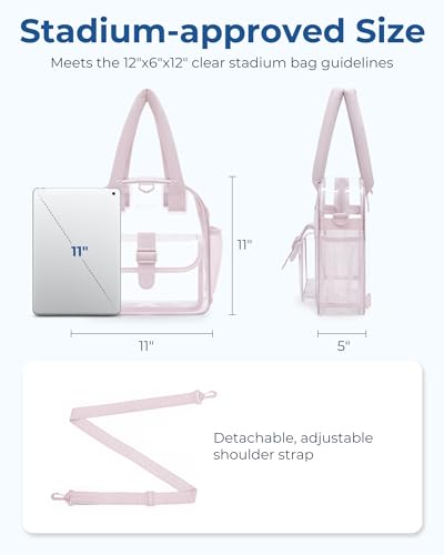 Bagsmart Clear Bag For Stadium Events 12 X 6 X12, Clear Crossbody Bag Tote Bag For Women For Travel thumb #4