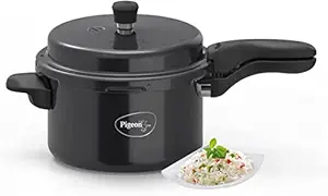 Pigeon By Stovekraft Aluminium Titanium Pressure Cooker Hard Anodised with Outer Lid Induction and Gas Stove Compatible 3 Litre Capacity for Healthy Cooking (Black) at Rs. 1067