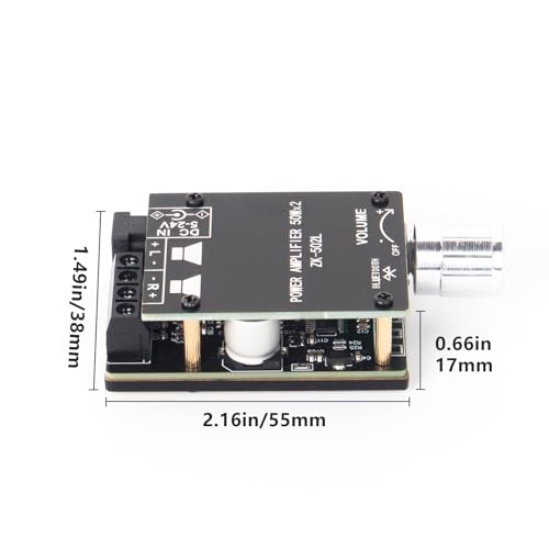 2x50W Bluetooth Module 5.0 for Home DIY Projects, Rotatable Volume Control, 5V-24V Audio Amplifier Board
| Mini 2x50W 5