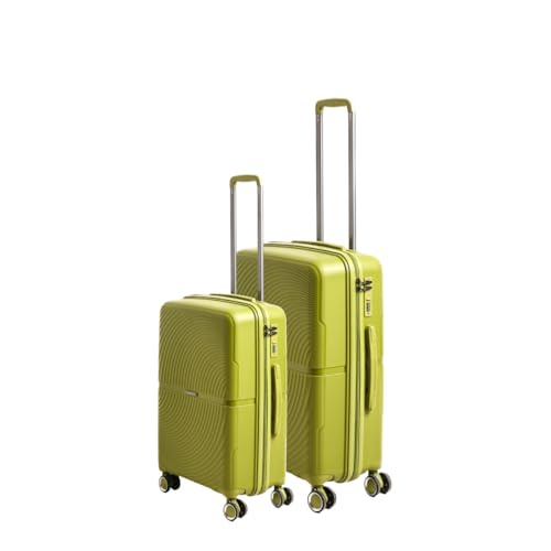 Image of Florence Trolley Bag Set of 2 | Cabin 53 cm & Medium 63 cm | Polypropylene Hard Luggage Suitcase | Lightweight Travel Trolley Bags | Combination Lock | Anti-Theft Zippers | Green