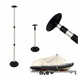 Bootsabdeckung Stützstange Pilzkappe – 12,7 cm Kunststoffplatte mit 3 Gurtlöchern, Bootszubehör (Schwarze Kappe) (A)