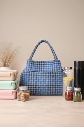 Image of ENSAC Lunch Bag Office Tiffin Bags for Men, Women, School, Tiffin Pouch Bag, Hot & Cold Reusable Lunch Box Bags with Double Handle, Zip Bags