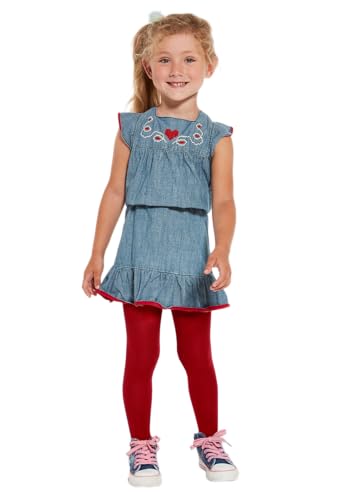 MYCHICLEGS - Leotardos para niñas de microfibra opaca, 60 Denier – 22 colores – Tallas de 2 a 12 años, rojo, 6 años