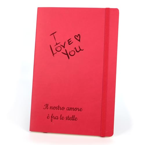 CustomDesign.Shop Taccuino d'amore personalizzato | Crea un diario davvero unico | Ottima idea regalo per San Valentino, Anniversario, Compleanno - A5, Rosso