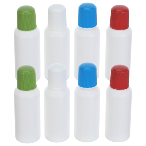 TEHAUX 8 Piezas Botellas de Plástico Pequeñas para Aceites Esenciales y Perfumes con Aplicador de Esponja, Capacidad 100ml, Resistentes, Ideales para Viajes y Líquidos Externos