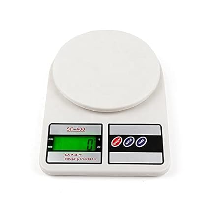 Ajimo Weight Machine Taraju Electronic Digital Portable Weighing Scale Capacity 1gram to 10kg for Home Kitchen Multipurpose SF 400 White