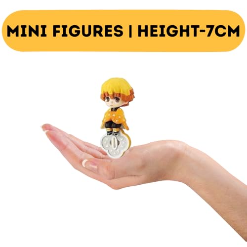 Image of Blue Aura Anime Action Figure Set of 5 | Mini Size| Height-7cm PVC Multicolour | Demon Wheel Set of 5