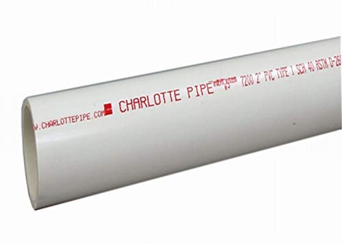 Charlotte Pipe PVC 07112 0200 DWV SCH 40 PE Pipe, 2', PVC, 1.5
