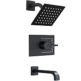 SOOOHOT Shower Fixtures, Black Shower Faucet Set with 6 Inch Matte Black Shower Head and Tub Spout,