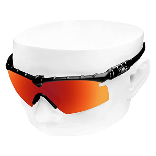 Image of OOWLIT Replacement Lenses Compatible with Oakley Si M Frame 2.0 OO9047 / Si M Frame 3.0 OO9146 Sunglass Fire Non-polarized
