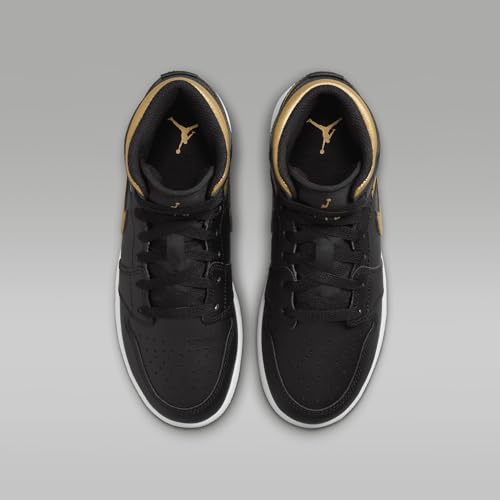 Jordan Big Kid's 1 Mid Black/Metallic Gold-White (DQ8423 071) - 74