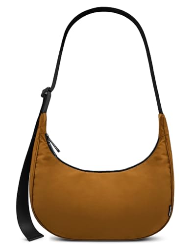 Image of Iioscre Medium Nylon Crossbody Crescent Bag for Women Men, 2 Zippers Crossbody Hobo Bag with Adjustable Strap & Inner Pockets