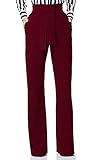 LKOUS Women's Casual Travel Pants and Capris Burgundy Dress Slacks, Straight Leg Long Leggings Yoga Sweatpants