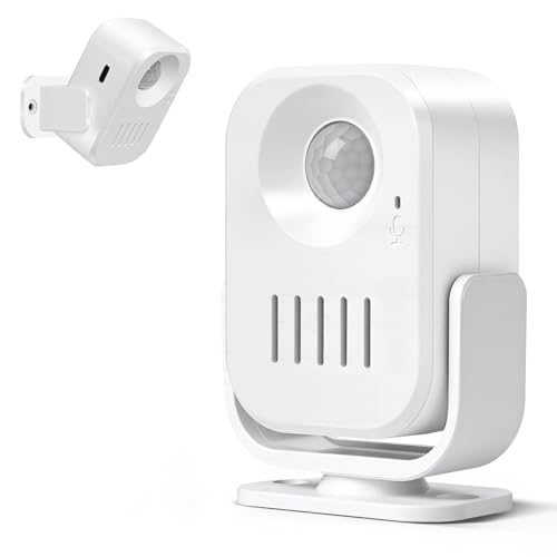 Motion Sensor Alarm with 20s Custom Voice Recording, 120dB Loud Indoor Motion Detector Alarm, Wireless Doorbell Entry Alert for Business, Store, Office and Caregiver