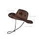 Retro Strohhut Sonnenhut Damen Stern Cowboyhut mit Breiter Krempe UV-Schutz Strandhut Western Panama Floppy Beach Sun Hat Cowgirl-Hut Sommerhut für Kostüm Karneval Partys Reisen