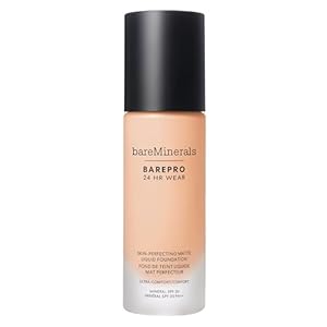 bareMinerals Barepro Performance Wear Liquid Foundation SPF 20, Breathable Makeup for Face, Full Coverage, 24HR Wear, Natural Matte Finish, Vegan