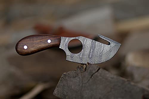 Bushcrafts Bushcraft Handmade Damascus Steel Fixed Blade Skinning Hunting Knife With Gut Hook Best For Outdoor Camping Skinner Deer Fishing Hiking Edc Survival Knives For Men thumb #4