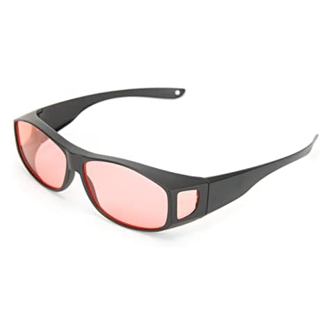 SomniLight Light Therapy SomniLight FL-41 Light Sensitivity Glasses for Florescent Light Sensitivity, Photophobia, and Migraines (fit-over style), Black, Medium Cover