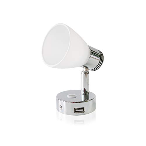 THALASSA RV Class Shade Reading Light 12V Bedside with USB Iron Port, 3W