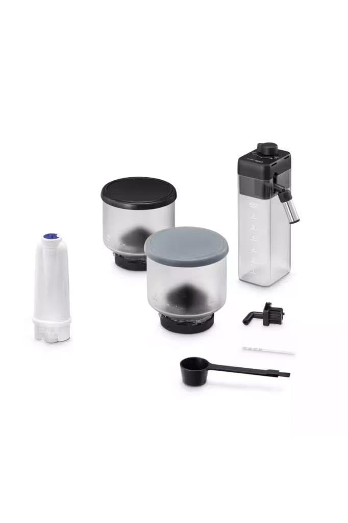 De'Longhi Rivelia EXAM440.55.B Kaffeevollautomat mit LatteCrema Milchsystem, Wechselbarer Bohnenbehälter, 16 Kaffee- & Milchgetränke auf Knopfdruck, Extra-Shot-Funktion, 3,5" Touch-Display, Onyx Black