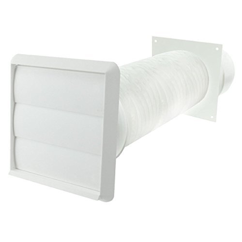 Spares2go Exterior Wall Ducting Kit for Bosch Cooker Hoods (White, 4" / 102mm)