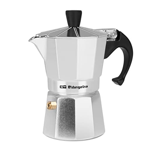 Orbegozo KF 200 - Cafetera italiana de aluminio, 2 tazas de capacidad, mango ergonómico, tapón de seguridad, filtro desmontable