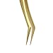 EMEDA Eyelash Extension Tweezers for Make Fans Professional Precision Stainless Steel 45 Degree Curved Angled 17 mm Fine Tips Golden Lashing Volume Tweezers Tool for Lash Extension Supplies