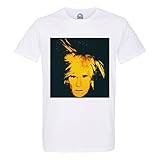 Photo Gallery french unicorn t-shirt uomo girocollo cotone biologico andy warhol autoritratto pop art 1986 artista, bianco, xl