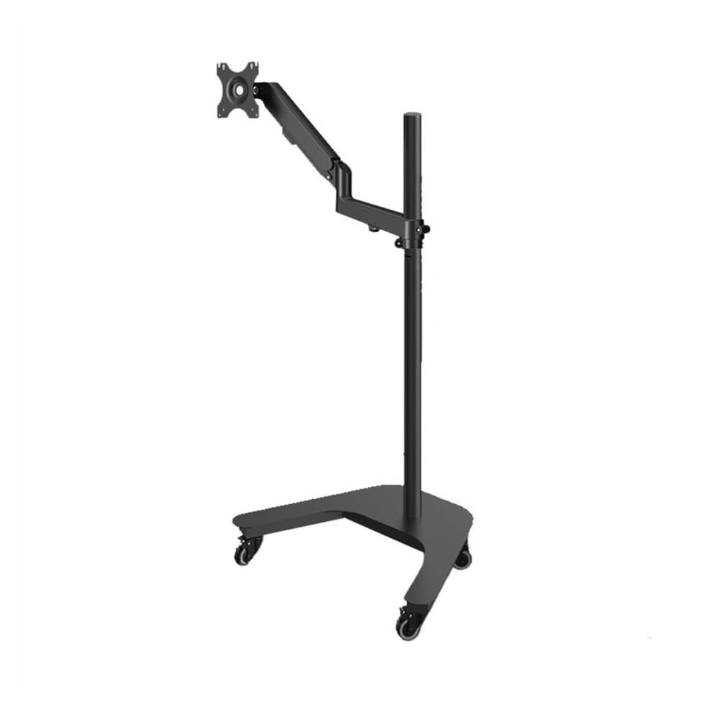YNBSHGAA Monitor Stand, Single Monitor Floor Stand for 17"-32" Flat/Curved Screens up to 19.8 lbs, Height Adjustable Gas Spring, Movable Mount,Desk Accessories