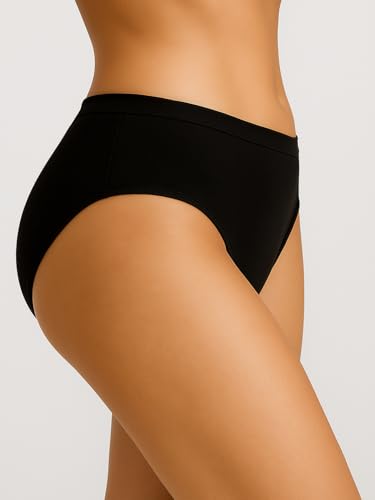 Image of Women's Soft Cotton Mid-Rise Bikini Briefs | Pack of 2 | Seamless Feel | Stretchable & Breathable Everyday Underwear | Comfortable Fit