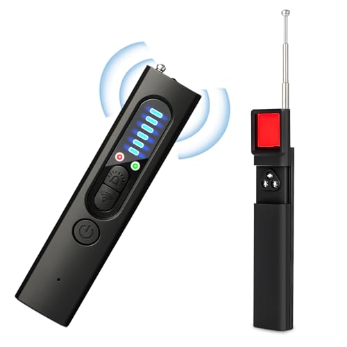 XEOOCE Détecteur de Caméra Cachée 4 en 1 – Détecteur de Micro Espion, GPS Tracker, Détecteur RF sans Fil, 5 Niveaux de Sensibilité, Alarme de Sécurité pour Maison, Bureau, Hôtel