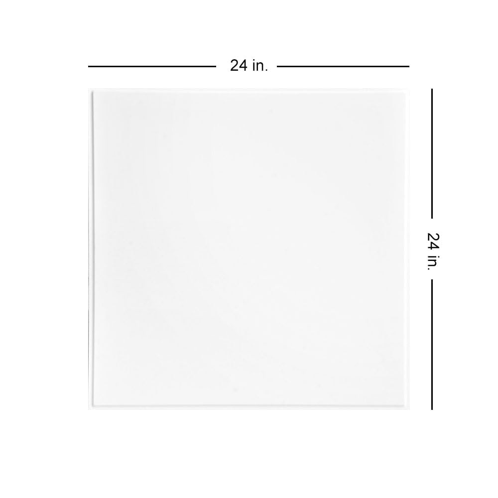 From Plain To Beautiful In Hours Smooth Deluxe - Muestra de azulejos de techo con borde revelado de 24 x 24 pulgadas, color blanco brillante