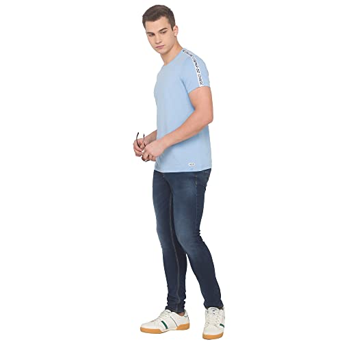 Image of spykar Men's Cotton Blend Slim T-Shirts