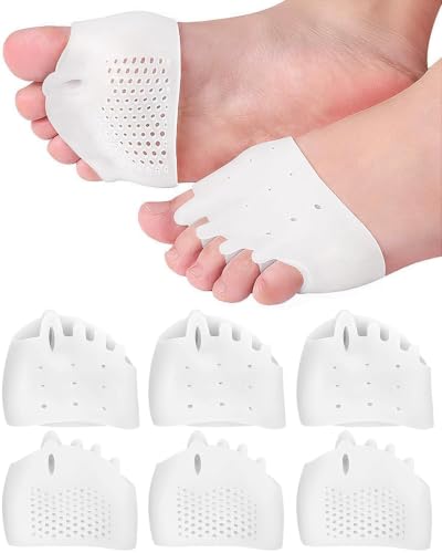 2 Pairs Silicone Toe Separators for Bunions & Overlapping Toes Gel Toe Spacers for Men & Women Bunion Corrector & Pain Relief Soft Breathable Toe Alignment Sleeves