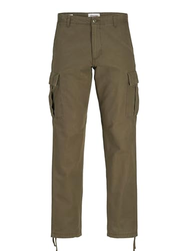 Jack & Jones Jpstkane Jjbarkley Cargo Pant Noos   Pantalones Cargo para Hombre, Noche de Oliva, 34W x 32L