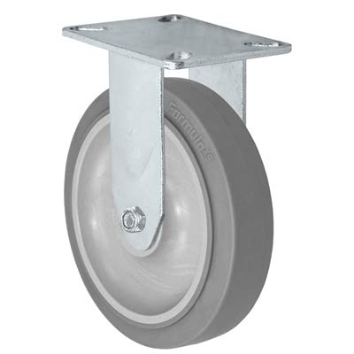 CasterHQ - 5" Stainless Steel Rigid Caster - Non-Marking Thermoplastic Rubber Wheel - 325 lbs Capacity