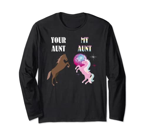 Your Aunt My Aunt Unicorn T-Shirt Funny Super Cute Aunt Gift Maglia a Manica
