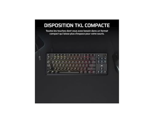 Corsair K70 Core TKL RGB Mechanische Gaming-Tastatur, ohne Schlüssel, MLX Red v2, vorgeschmiert, doppelte Geräuschdämpfung… – Ansicht 3