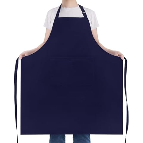NLUS Extra Large Aprons for Men, Adjustable Navy Blue Chef Apron for Men Kitchen Cooking Aprons for Women with 2 Pockets, Water & Oil Resistant - 1 PACK Cover
