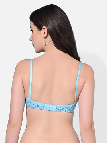 Image of FIMS - Fashion is my style Women Cotton Blend Padded Non-Wired Everyday Bra Pack of 1 Cup- B Multicolor