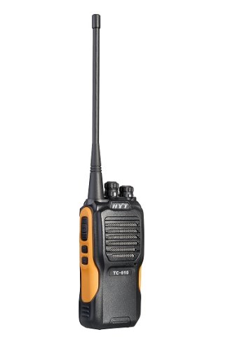 5 Watts, VHF 136-174MHz, 16 Channels, (Washable) Hyt TC-610 Handheld Radio, Yellow/Black