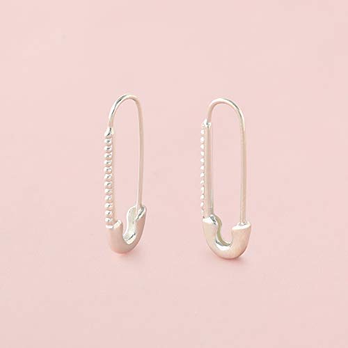 Boma Jewelry Sterling Silver Safety Pin Hoop Earrings #TOP3