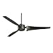 kathy ireland HOME Loft 60 Inch Ceiling Fan | Indoor/Outdoor Fixture with 3 Weather Resistant Blades | Modern Industrial Design with 4-Speed Motor and Wall Control, Barbeque Black