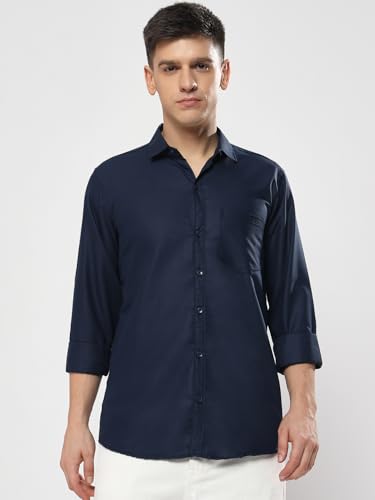 Image of Men's Polycotton Solid Shirt Pack of 3 | Regular Fit Full Sleeve Casual & Formal Wear Shirt Combo for Men | Soft & Durable Shirts