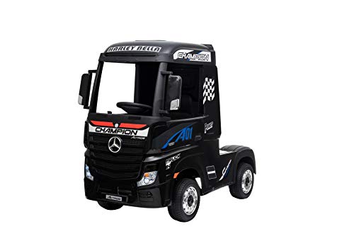 FINOOS Camion électrique Enfant Mercedes Actros 12V 4x4 Camion Voiture électrique Enfant avec télécommande 2.4Ghz, 4 x Moteur 12V 45W, Batterie: 2x12V, 1-5...