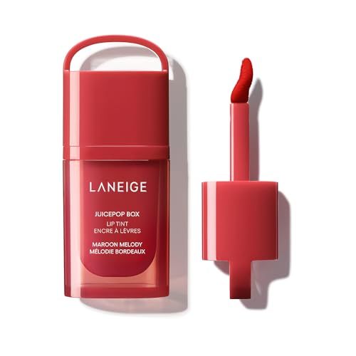 Image of LANEIGE JuicePop Box Lip Tint #9 Maroon Melody | The Laneige JuicePop Box Lip Tint offers a fresh take on lip color with its transformative Water-to-Oil formula.