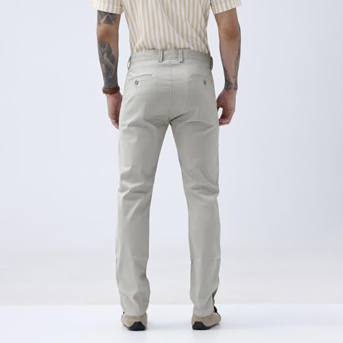 Image of BASICS Premium Cotton Stretch Formal Trousers for Men | Office Pants